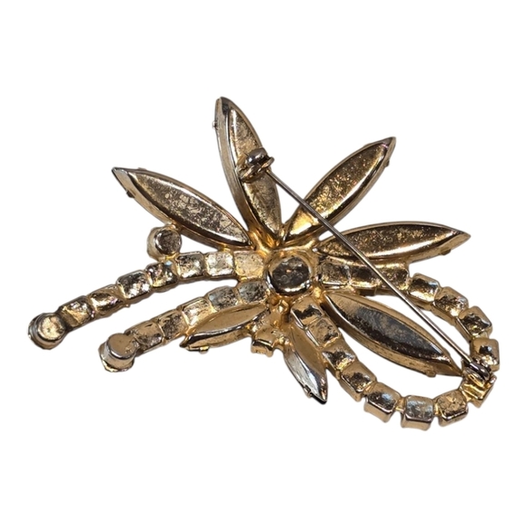 Rootbeer Brown Aurora Borealis Crystal Goldtone Vintage Brooch Pin - Picture 3 of 3